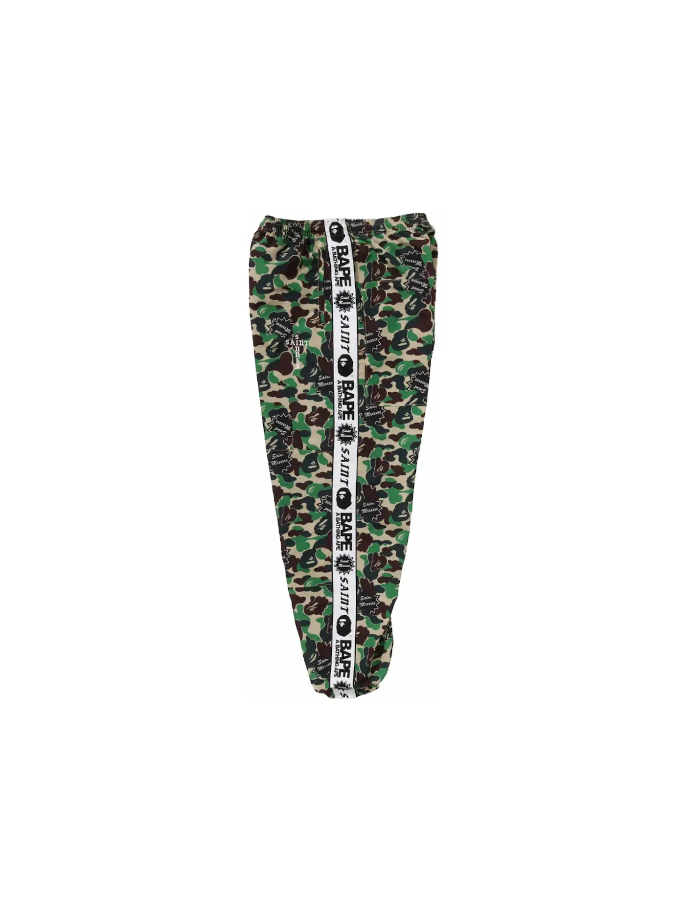 Мужские спортивные штаны с камуфляжным принтом BAPE — изображение 2 из 2, зеленый