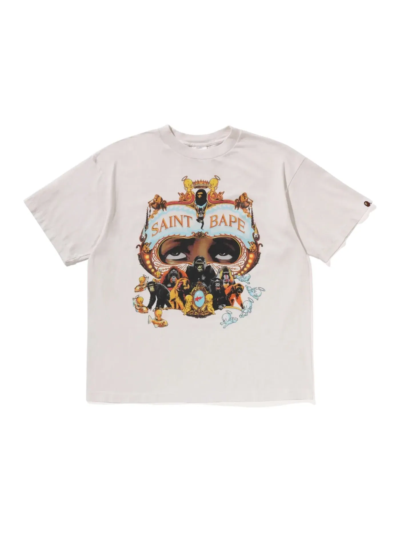 Мужская футболка с принтом BAPE X Saint Mxxxxxx Generation Tee — изображение 1 из 2, белый