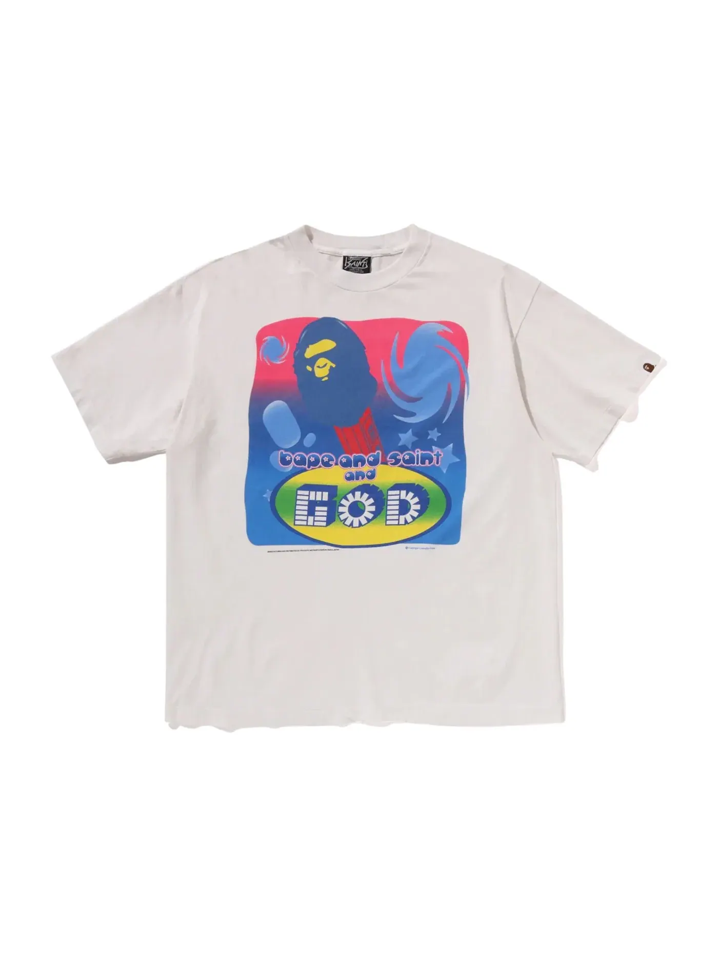 Мужская футболка с принтом BAPE X Saint Mxxxxxx God Tee BAPE — изображение 1 из 2, белый