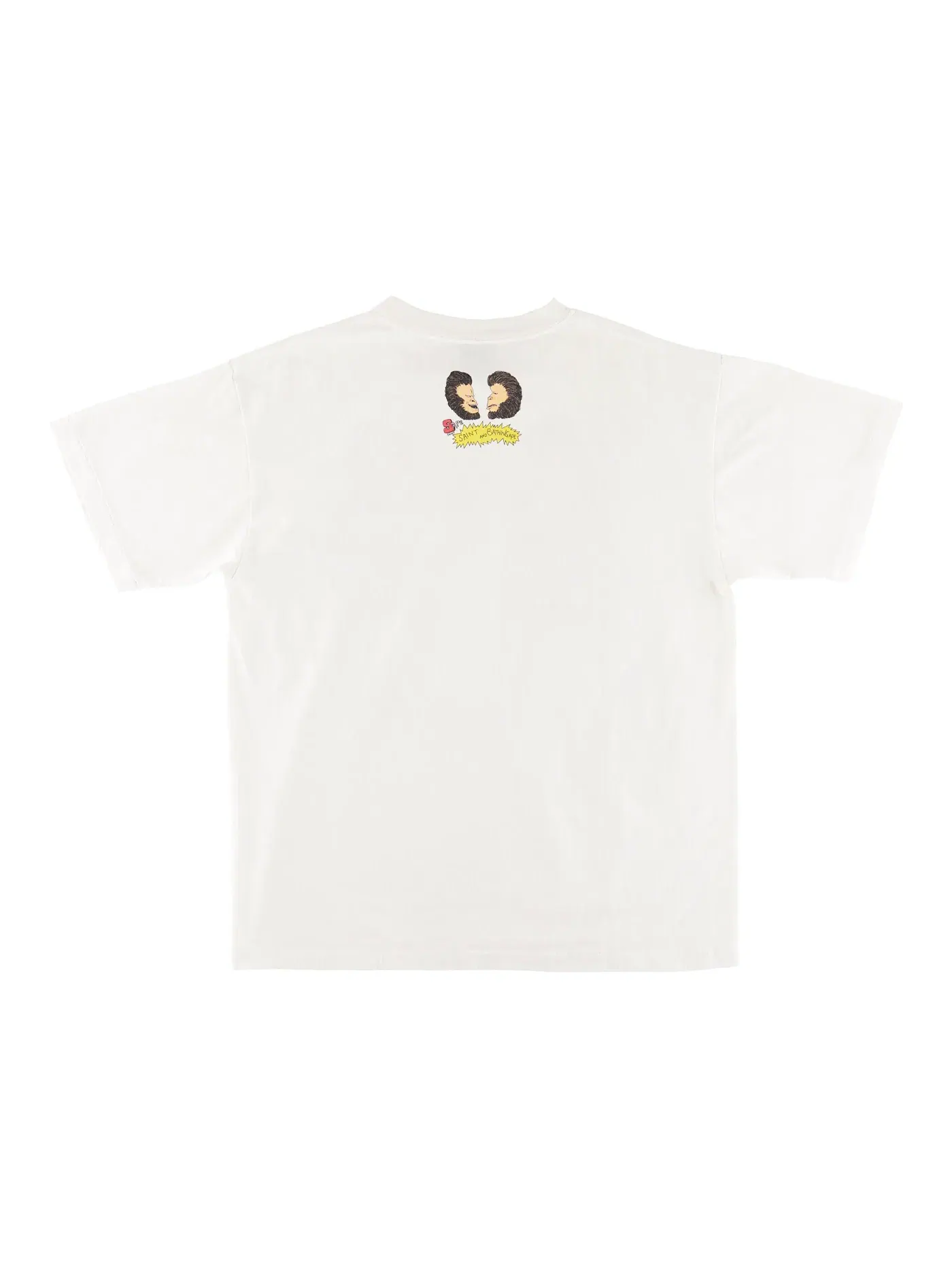 Мужская футболка с принтом BAPE x Saint Mxxxxxx Heaven and Hell BAPE — изображение 2 из 2, винтажный белый