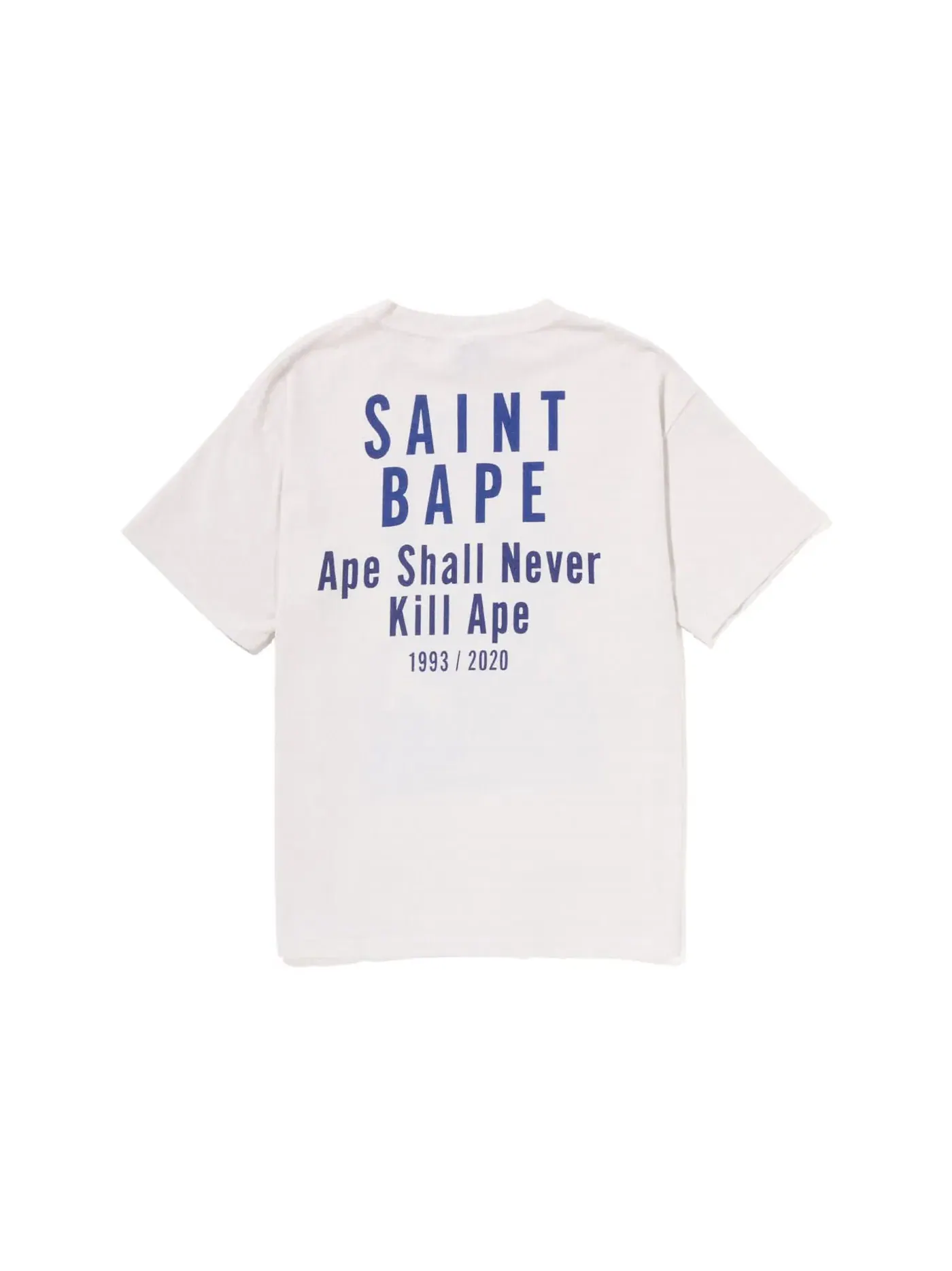 Мужская футболка с принтом BAPE x Saint Mxxxxxx Skull Tee BAPE — изображение 2 из 2, винтажный белый