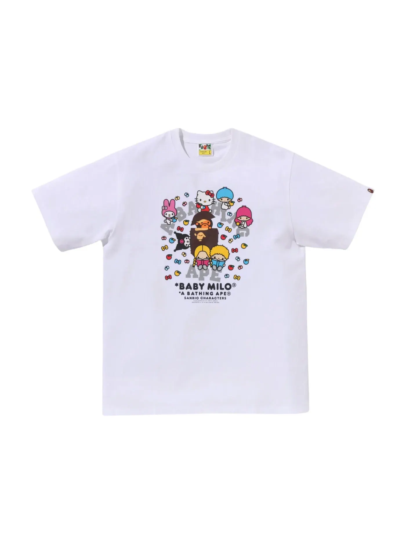 Мужская футболка с принтом BAPE x Sanrio Characters Baby Milo II Tee BAPE — изображение 1 из 1, белый