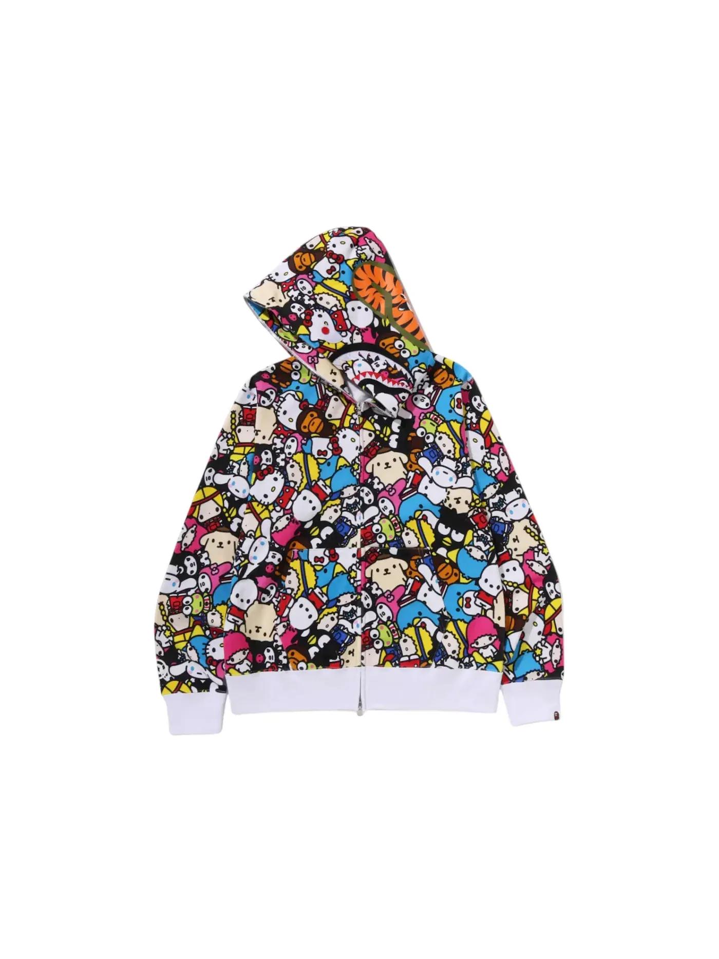 Мужская худи с принтом BAPE x Sanrio Characters Baby Milo Shark Full Zip Hoodie Multicolor BAPE — изображение 2 из 2, мульти