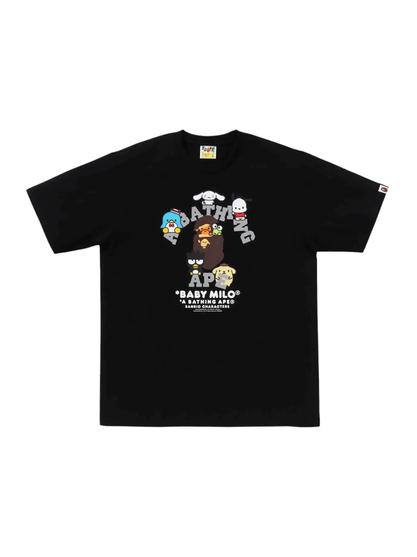 Мужская футболка с принтом BAPE x Sanrio Characters Ginza Exclusive Tee BAPE — изображение 1 из 1, черный