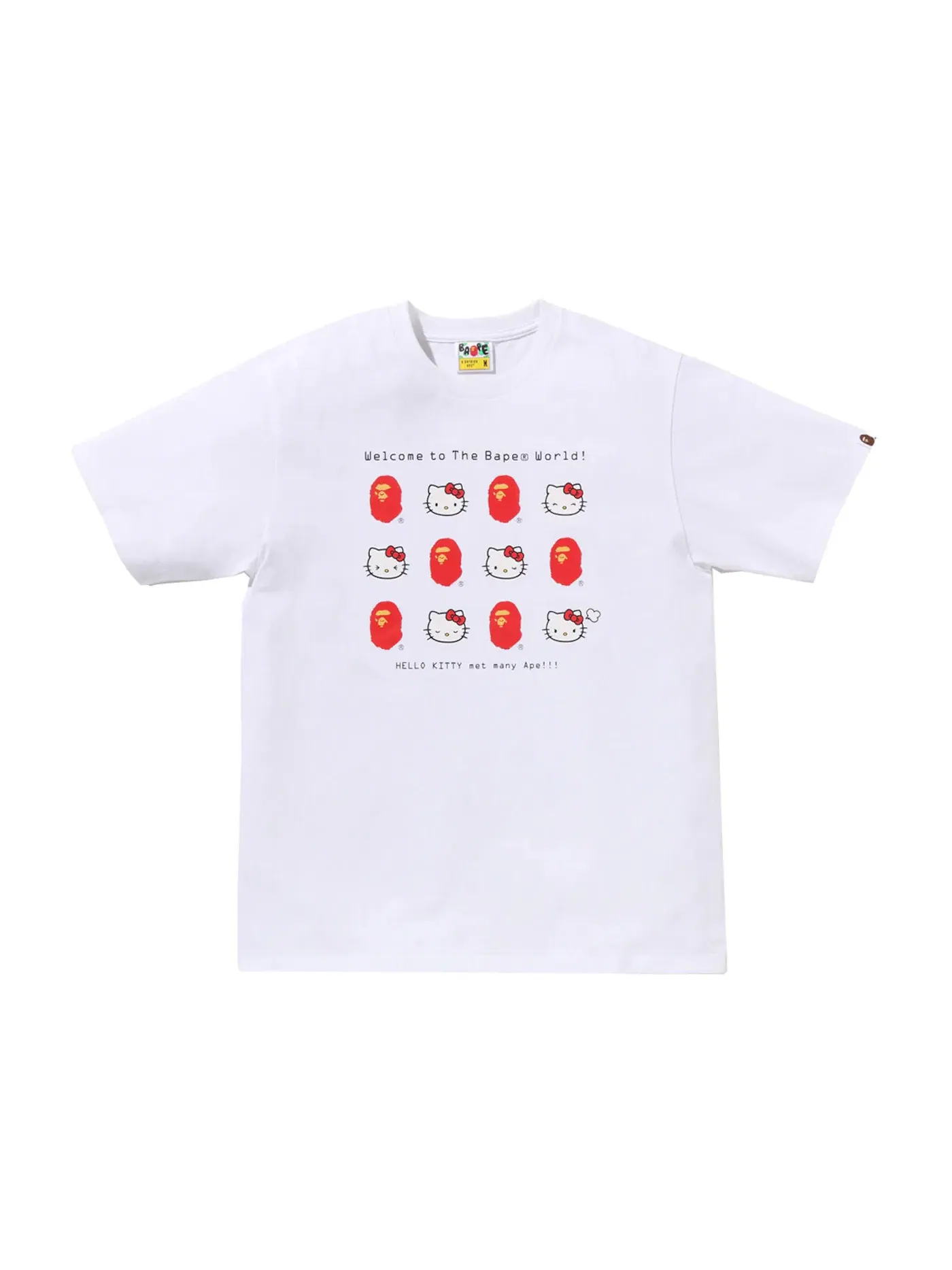 Женская футболка с принтом BAPE x Sanrio Characters Hello Kitty Welcome To The BAPE World Tee BAPE — изображение 1 из 1