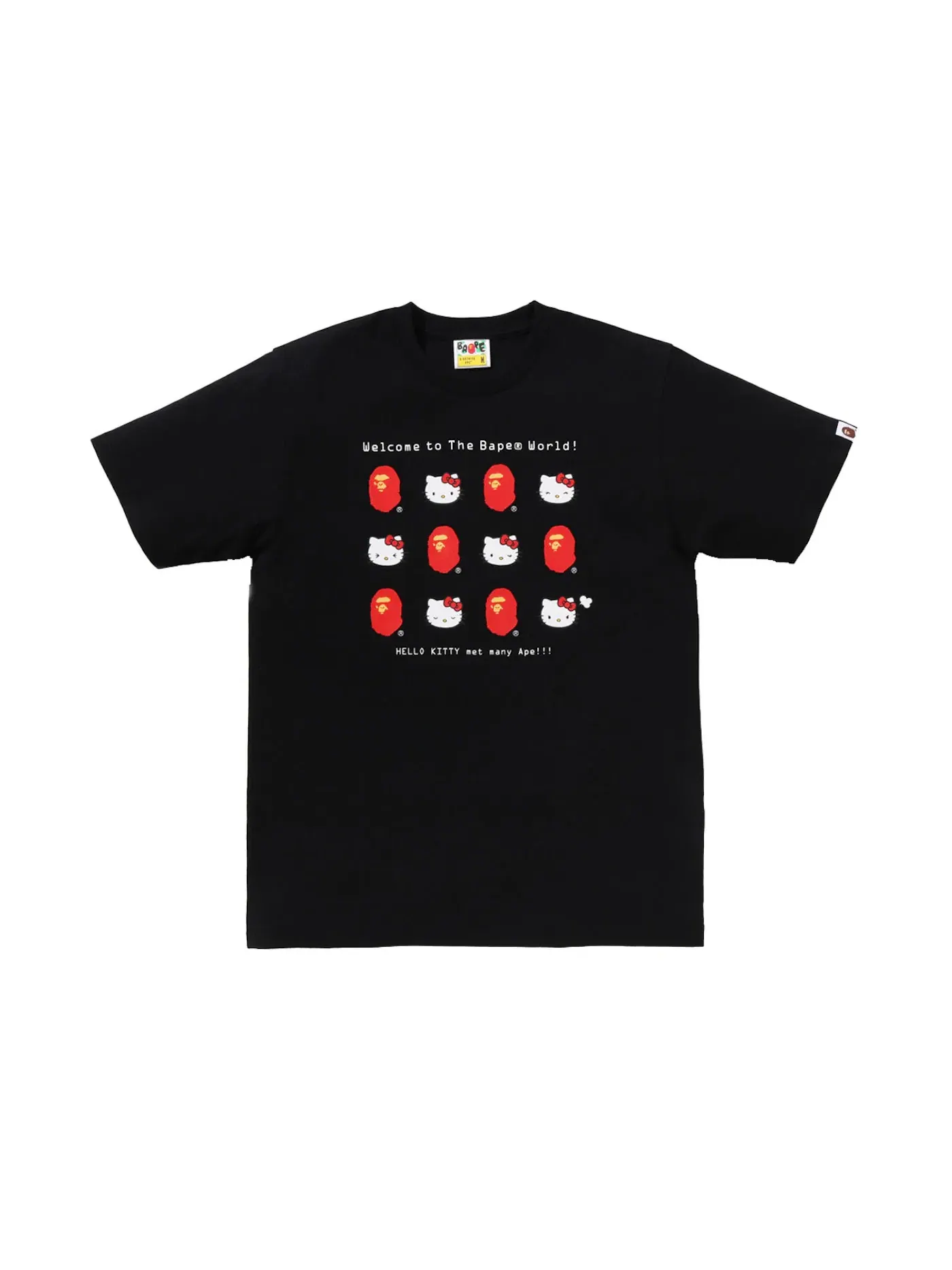 Женская футболка с принтом BAPE x Sanrio Characters Hello Kitty Welcome To The BAPE World Tee BAPE — изображение 1 из 1