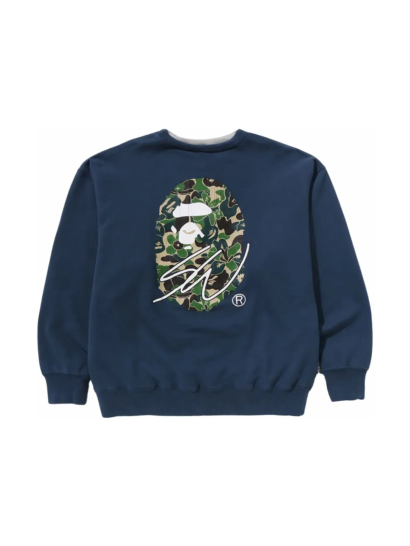 Мужской свитшот с принтом BAPE x Sean Wotherspoon 4Way Crewneck BAPE — изображение 1 из 4, темно-синий