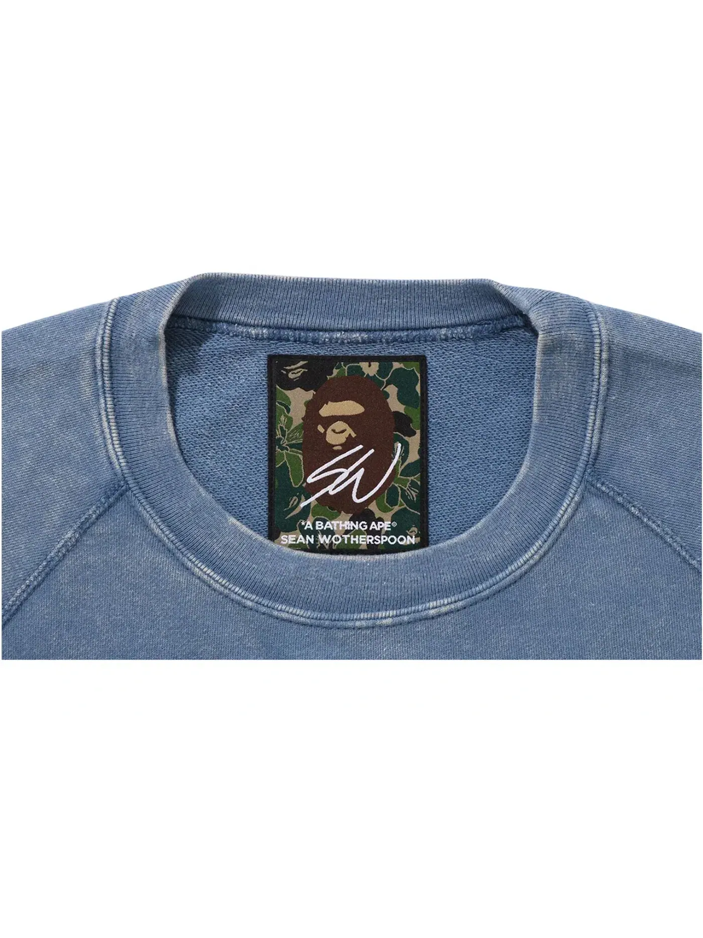 Мужская футболка с принтом BAPE x Sean Wotherspoon Sweat Tee BAPE — изображение 2 из 2, темно-синий