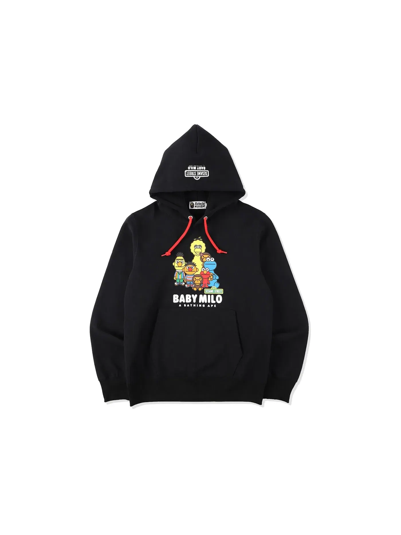 Мужской худи с принтом BAPE x Sesame Street Pullover Hoodie (SS21) BAPE — изображение 1 из 1, черный