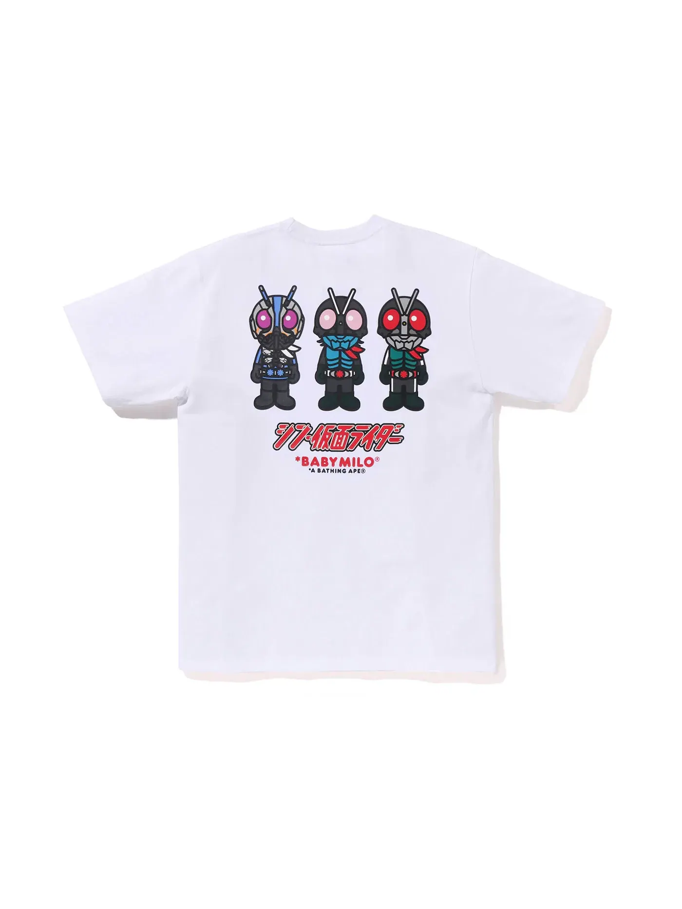 Мужская футболка с принтом BAPE x Shin Kamen Rider #2 Baby Milo Tee BAPE — изображение 2 из 2, белый