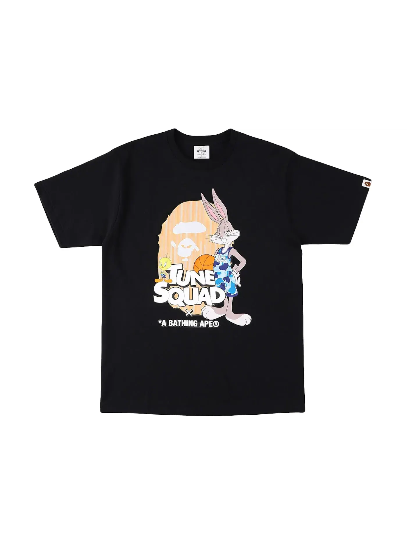 Мужская футболка с принтом Space Jam Ape Head Tee BAPE — изображение 1 из 2, черный