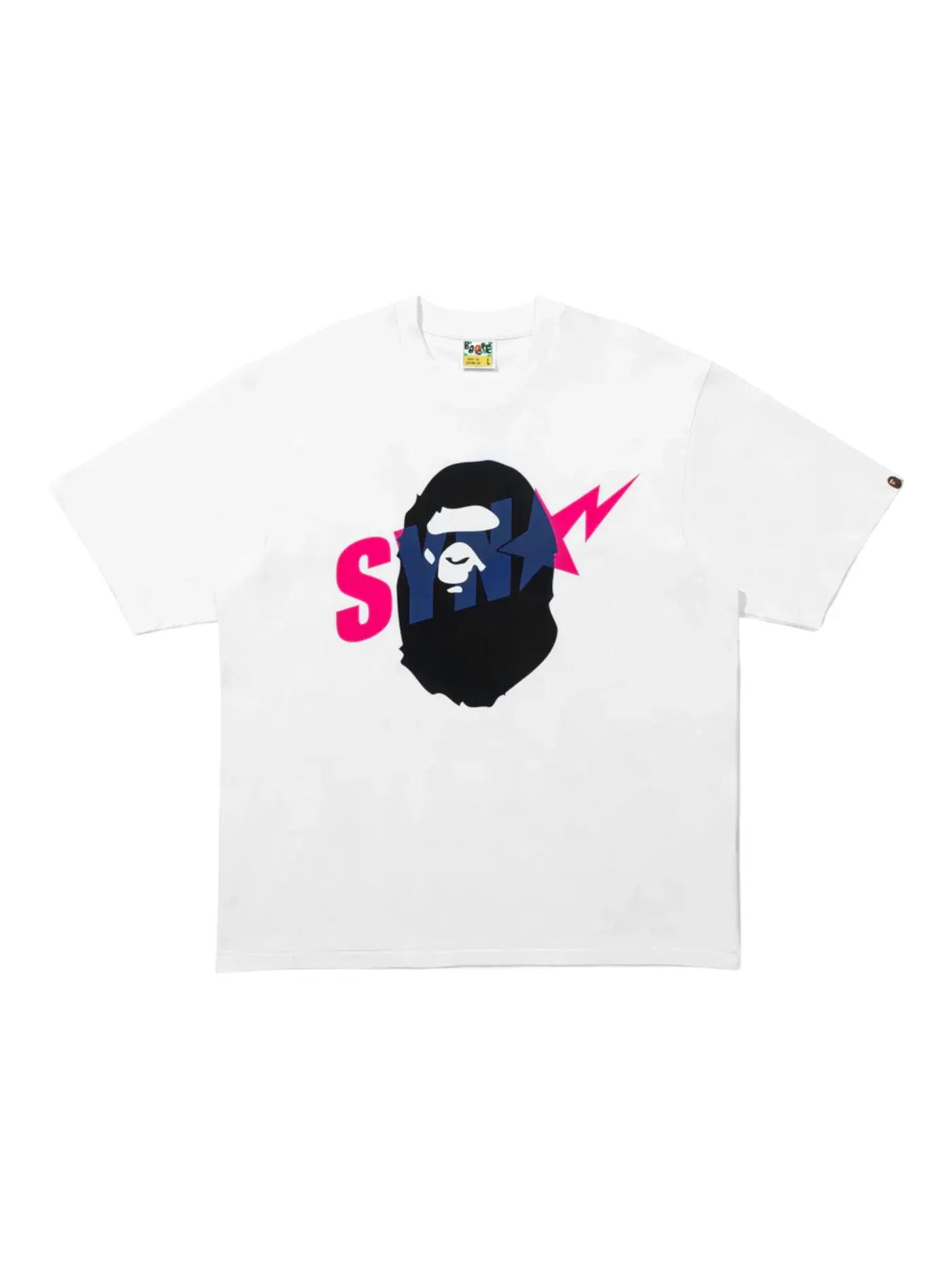 Мужская футболка свободного кроя с принтом Ape Head BAPE x Spotify x Central Cee — изображение 1 из 1, белый