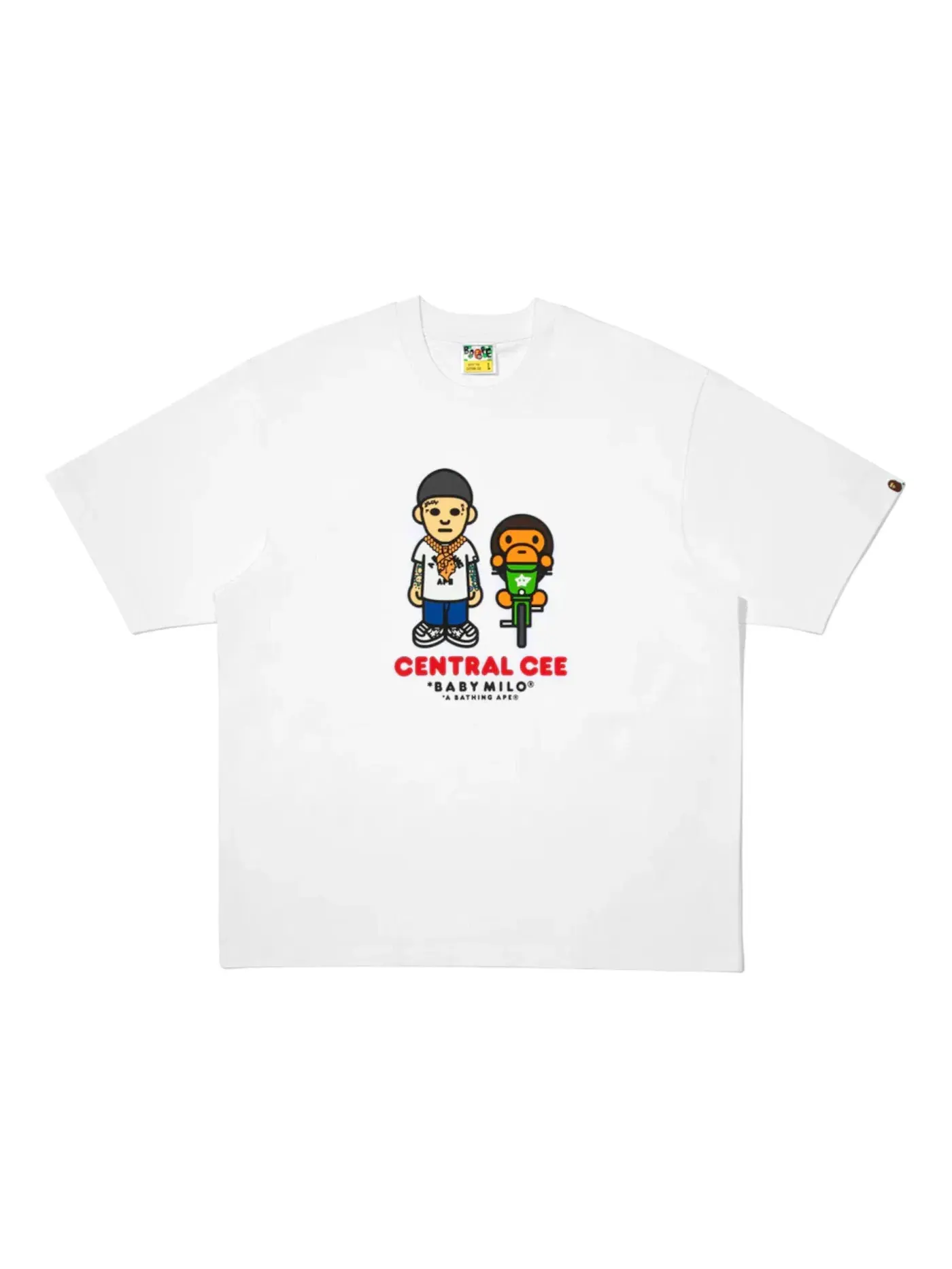 Мужская футболка с принтом BAPE x Spotify x Central Cee Bax Milo Relaxed Fit Tee BAPE — изображение 1 из 1, белый