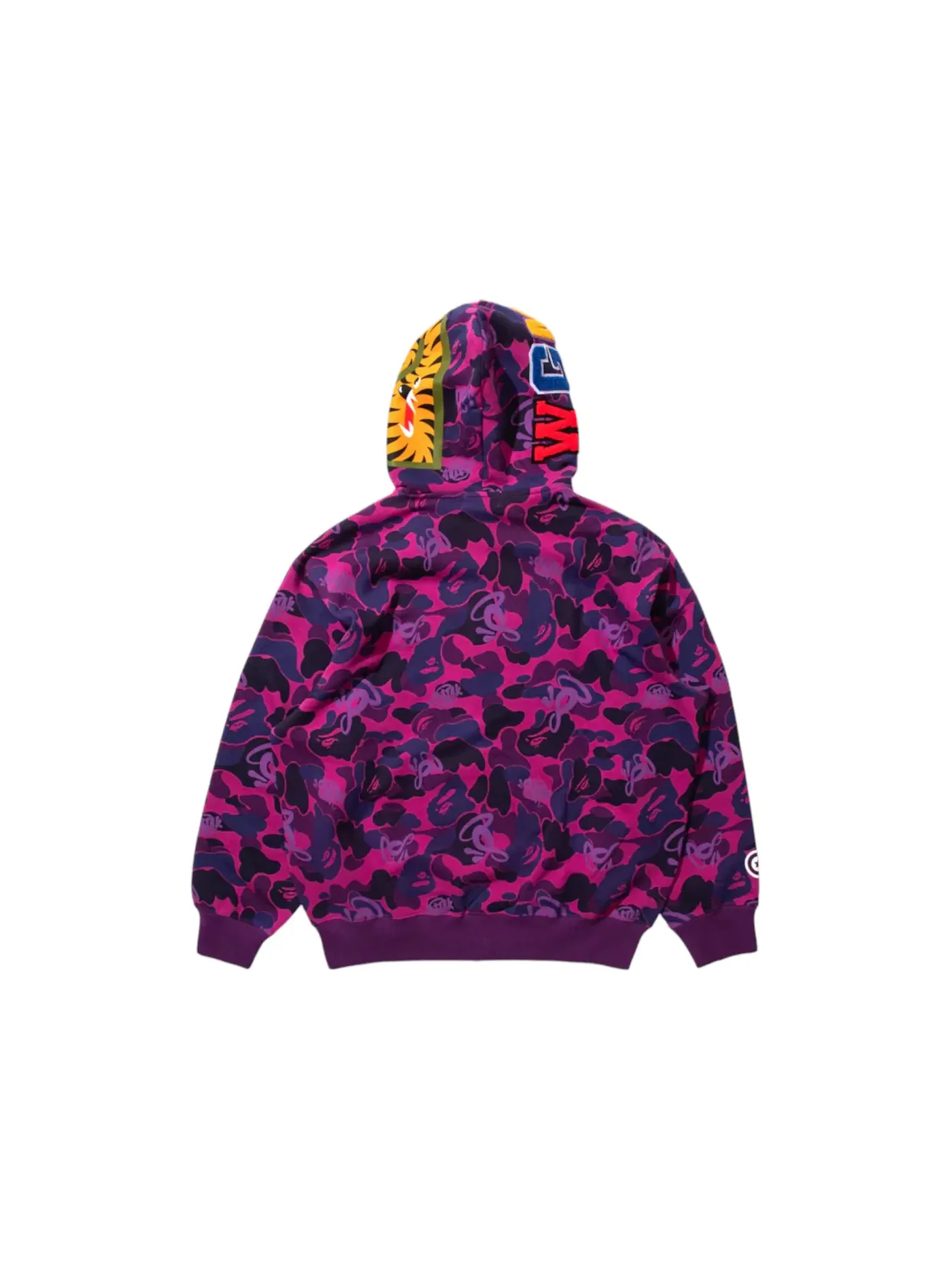 Мужская худи с камуфляжным принтом BAPE x Spotify x Central Cee Camo Shark Full Zip Hoodie Purple — изображение 3 из 3