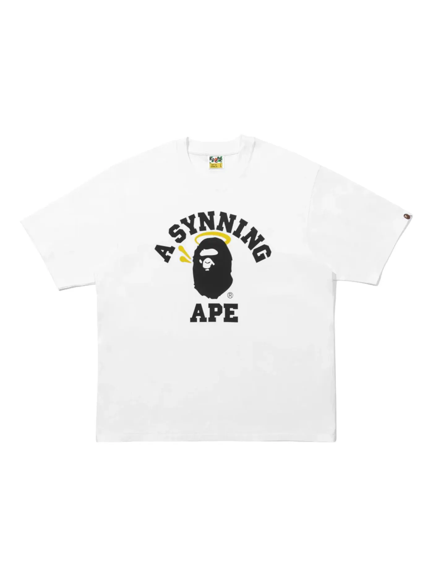 Мужская футболка с принтом BAPE x Spotify x Central Cee College Relaxed Fit Tee BAPE — изображение 1 из 1, белый