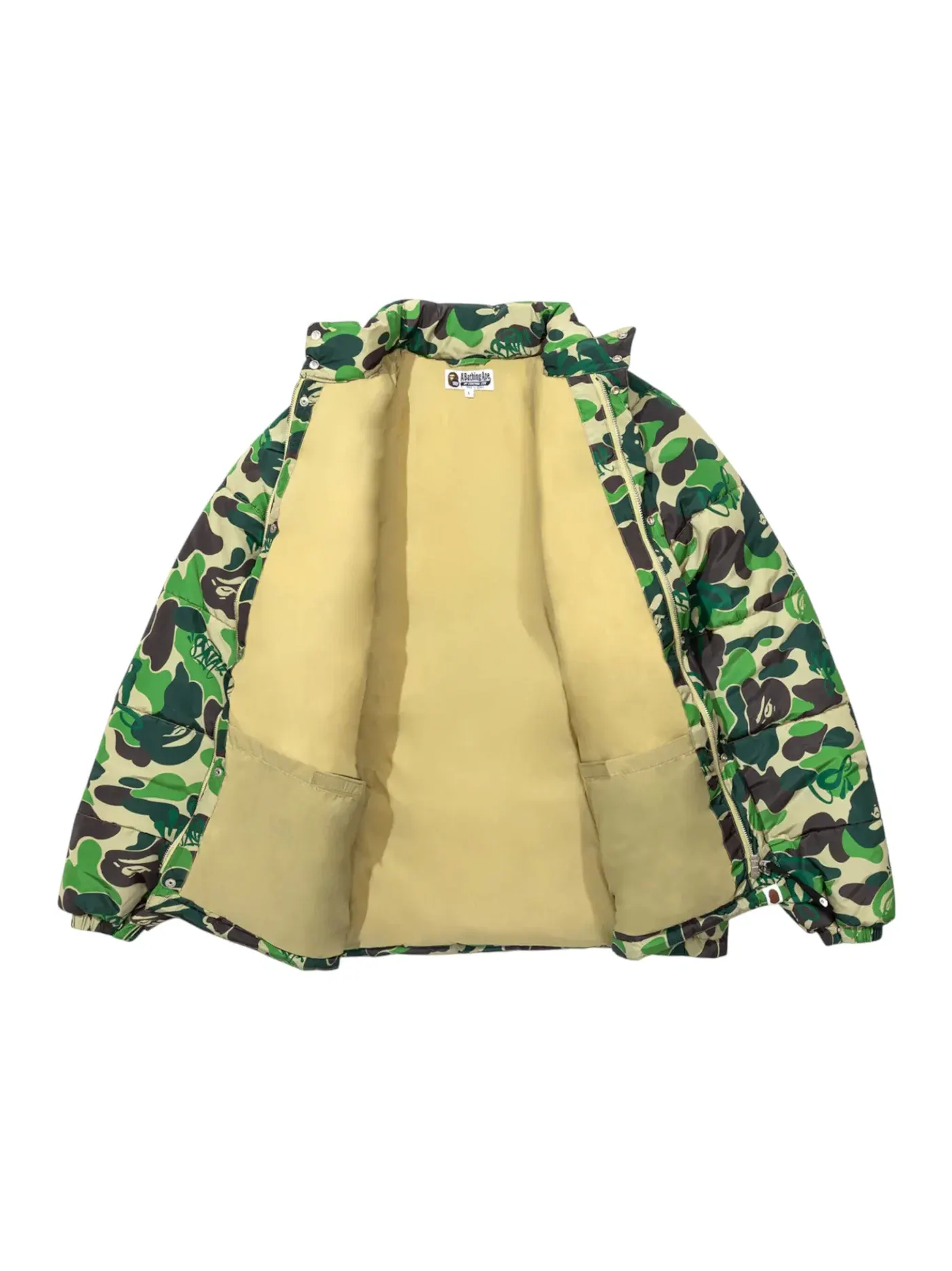 Мужская пуховая куртка BAPE x Spotify x Central Cee Puffer Jacket — изображение 2 из 3, зеленый