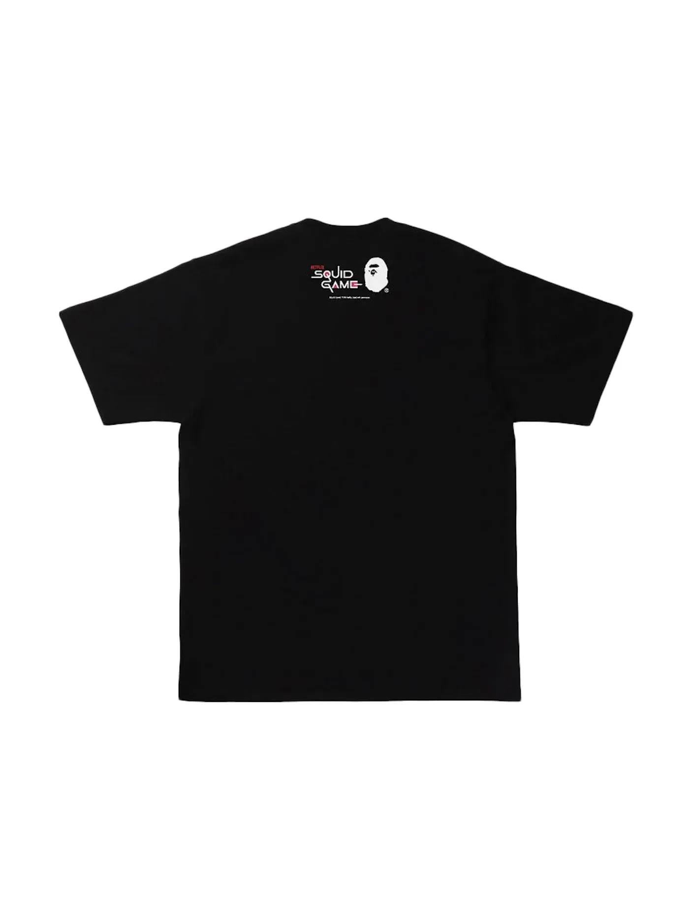 Мужская футболка с принтом BAPE x Squid Game Ape Head Tee BAPE — изображение 2 из 2, черный