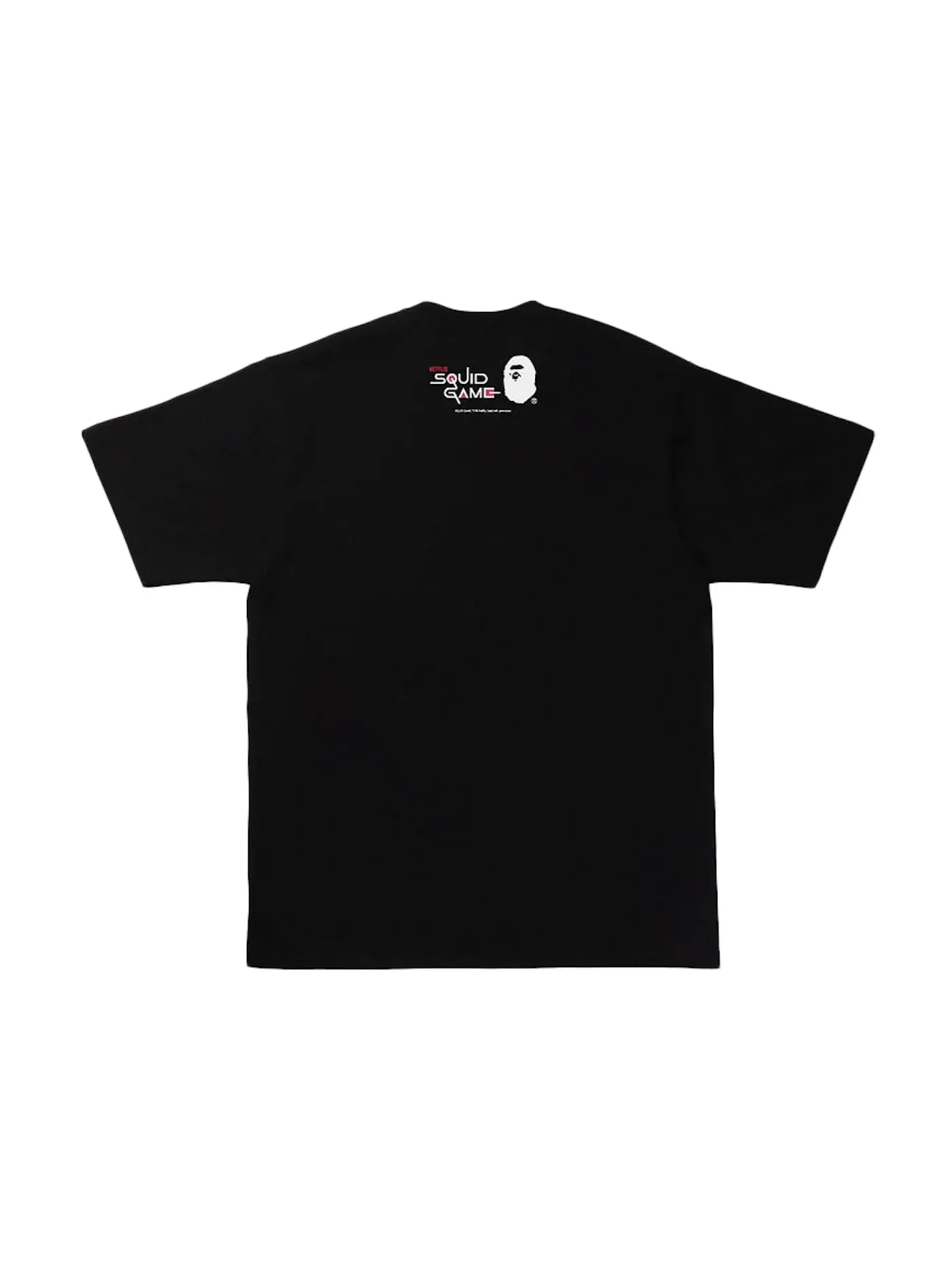 Мужская футболка с принтом BAPE x Squid Game Baby Milo Tee BAPE — изображение 2 из 2, черный