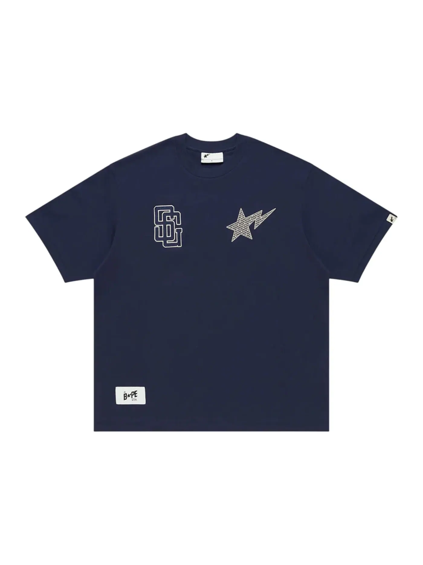 Мужская футболка с принтом BAPE x Stadium Goods Tee BAPE — изображение 1 из 2, темно-синий