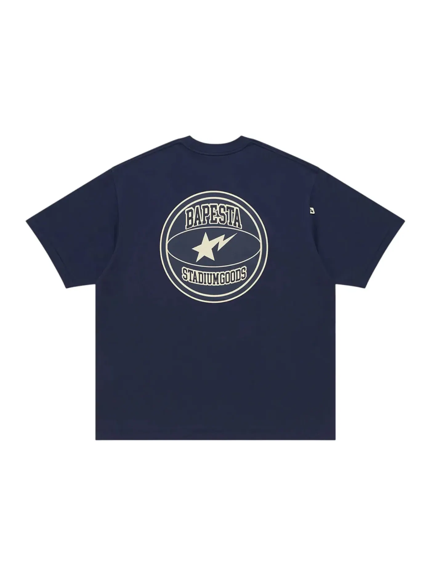 Мужская футболка с принтом BAPE x Stadium Goods Tee BAPE — изображение 2 из 2, темно-синий