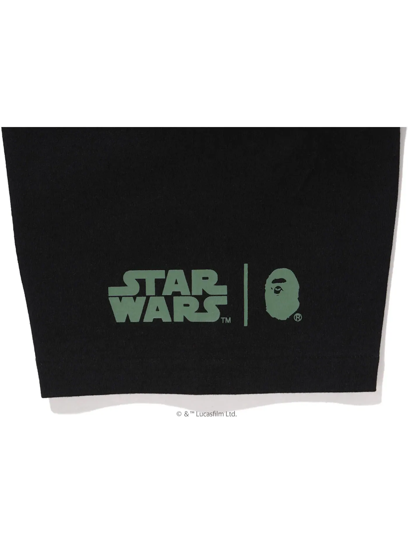 Мужская футболка с принтом BAPE x Star Wars Baby Milo Boba Fett Tee BAPE — изображение 3 из 3, черный