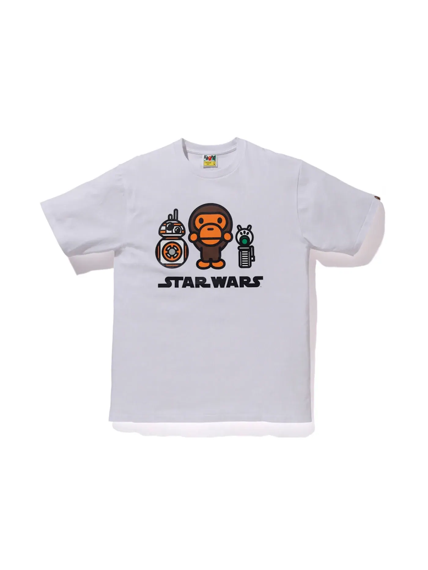 Мужская футболка с принтом BAPE x Star Wars BB-8 & D-O Tee — изображение 1 из 2, белый