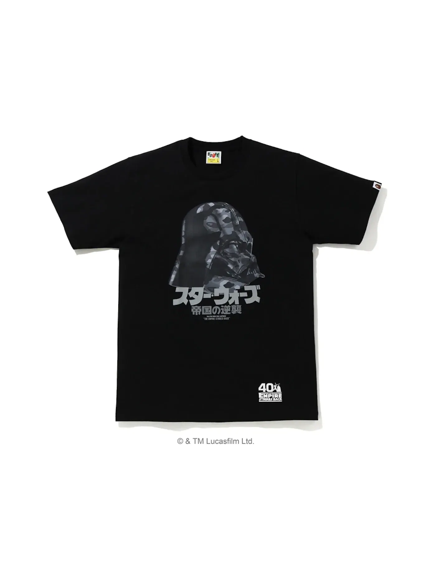 Мужская футболка с принтом BAPE x Star Wars Darth Vader Tee Black BAPE — изображение 1 из 1, черный