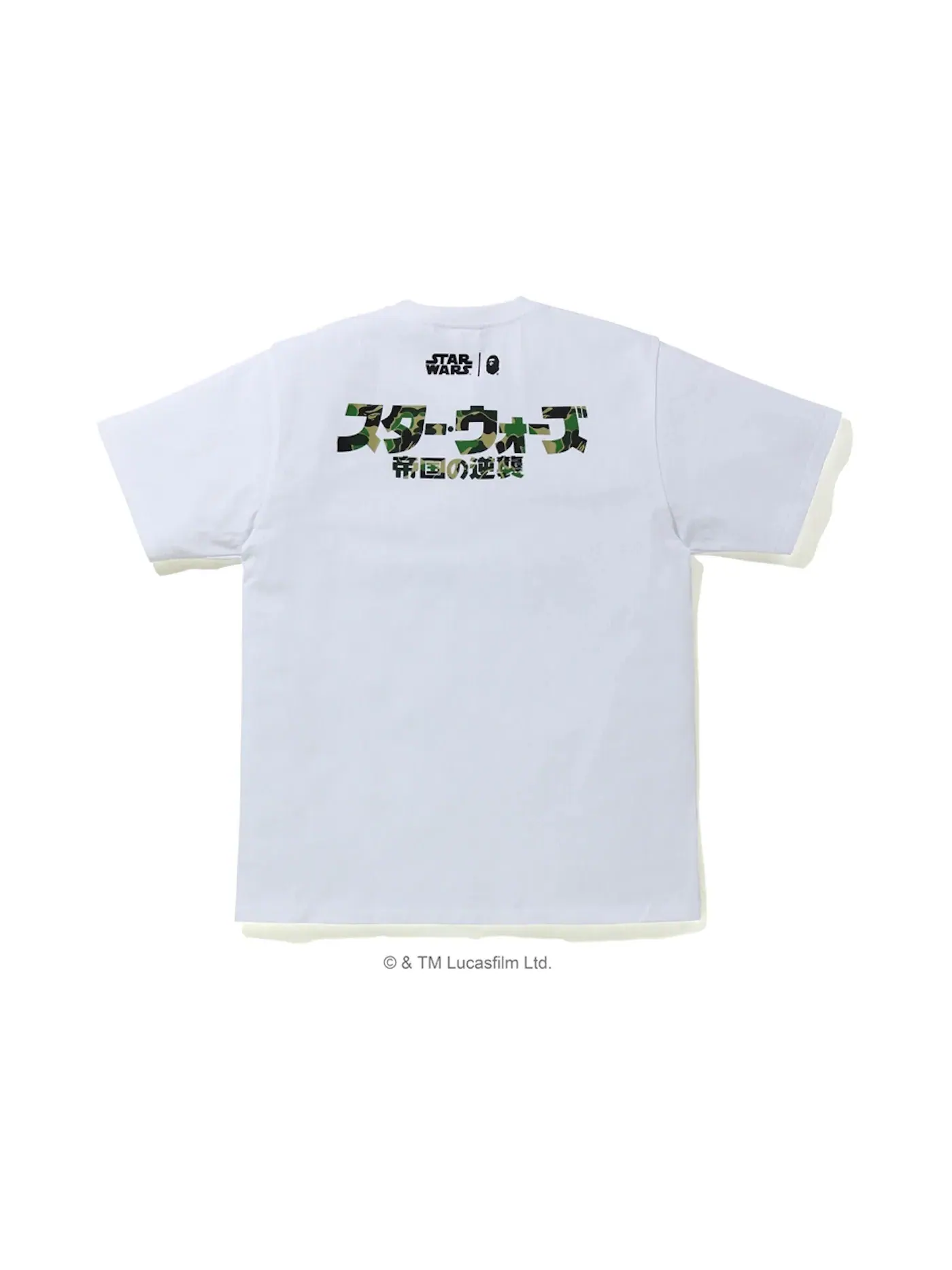 Мужская футболка с принтом BAPE X Star Wars R2-D2 & C-3PO Tee BAPE — изображение 2 из 2, белый