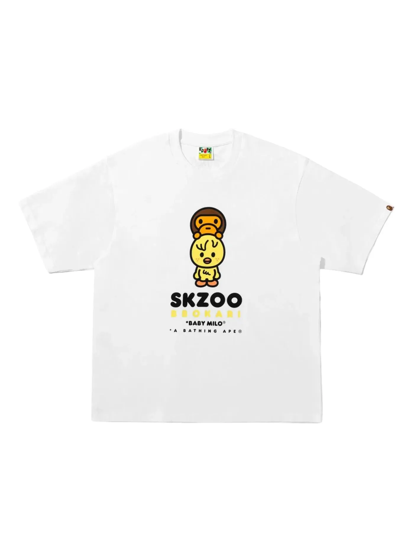 Мужская футболка с принтом BAPE x Stray Kids Bbokari Baby Milo Tee — изображение 1 из 1, белый