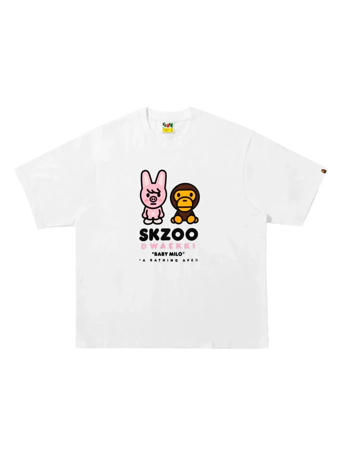 Мужская футболка с принтом BAPE x Stray Kids Dwaekki Baby Milo Tee — изображение 1 из 1, белый