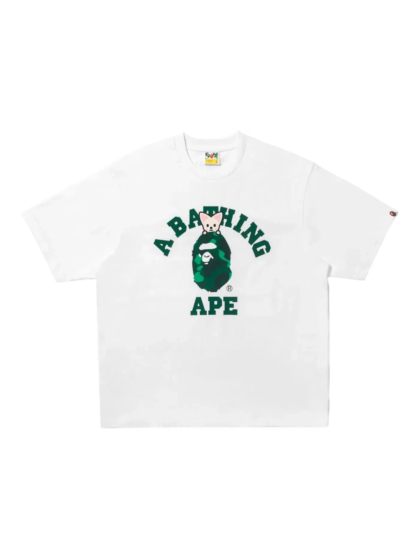 Мужская футболка с принтом BAPE x Stray Kids Foxi.Ny College Tee — изображение 1 из 1, белый