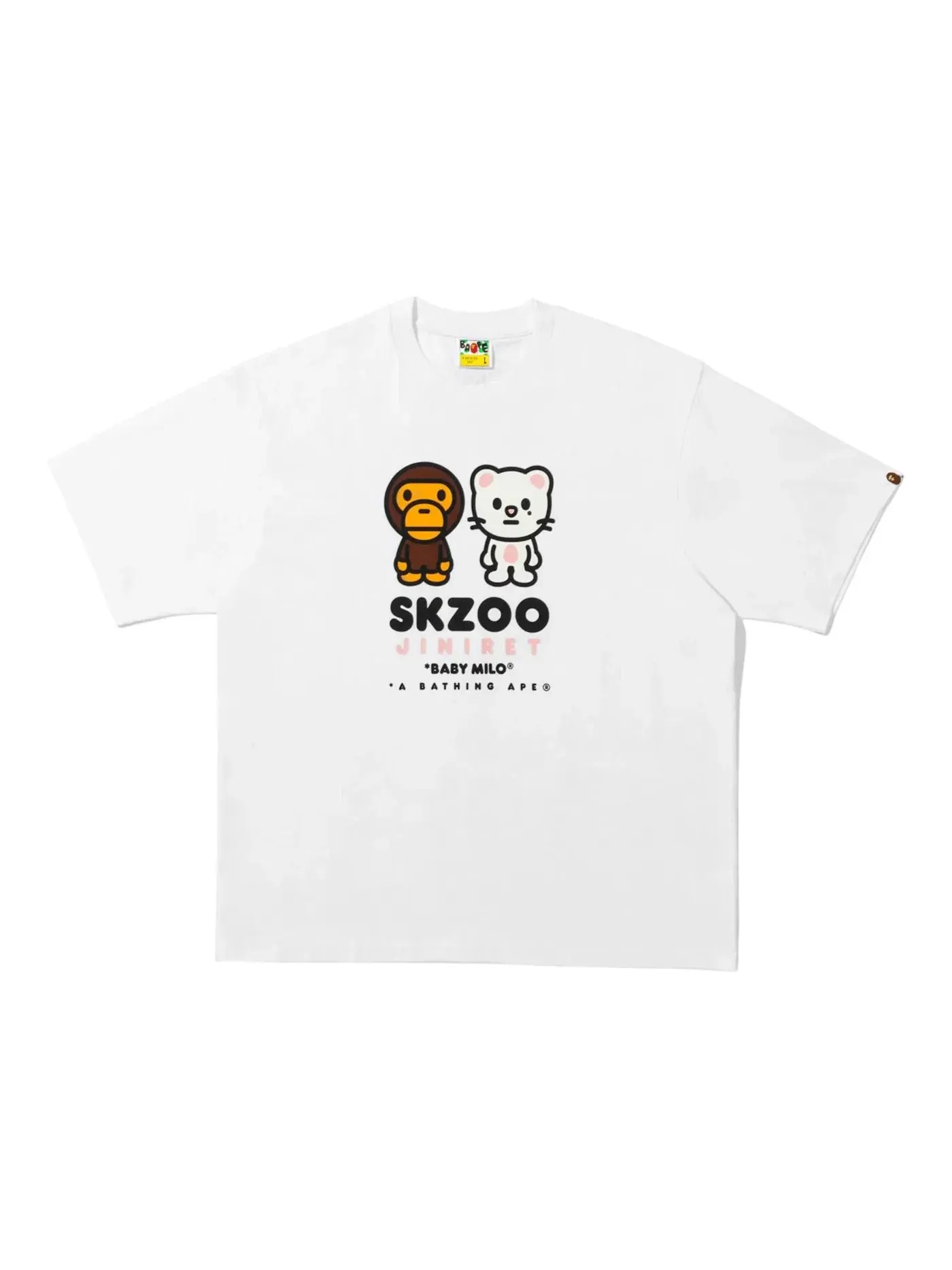 Мужская футболка с принтом BAPE x Stray Kids Jiniret Baby Milo Tee BAPE — изображение 1 из 1, белый