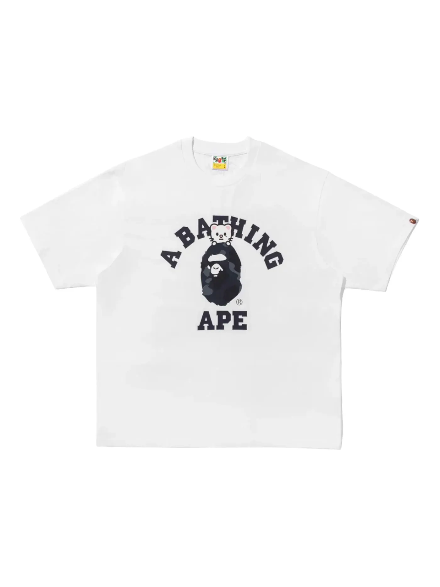 Мужская футболка с принтом BAPE x Stray Kids Jiniret College Tee BAPE — изображение 1 из 1, белый