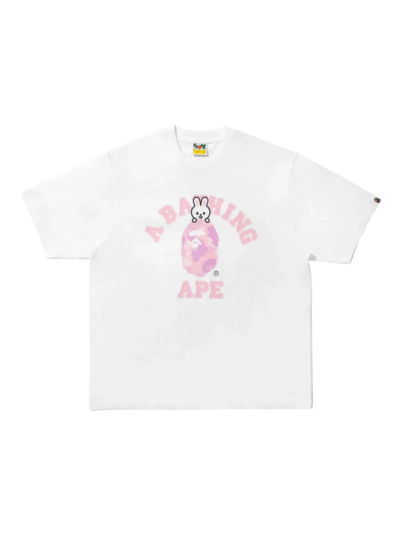 Мужская футболка с принтом BAPE x Stray Kids Leebit College Tee BAPE — изображение 1 из 1, белый