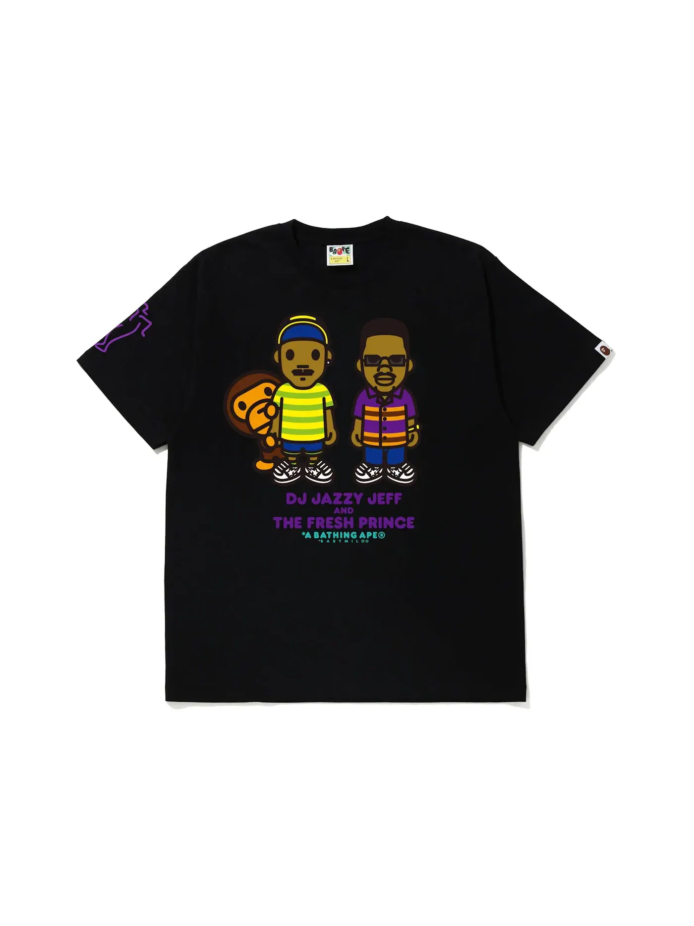 Мужская футболка с принтом BAPE x The Fresh Prince & DJ Jazzy Jeff Baby Milo Tee — изображение 1 из 2, черный