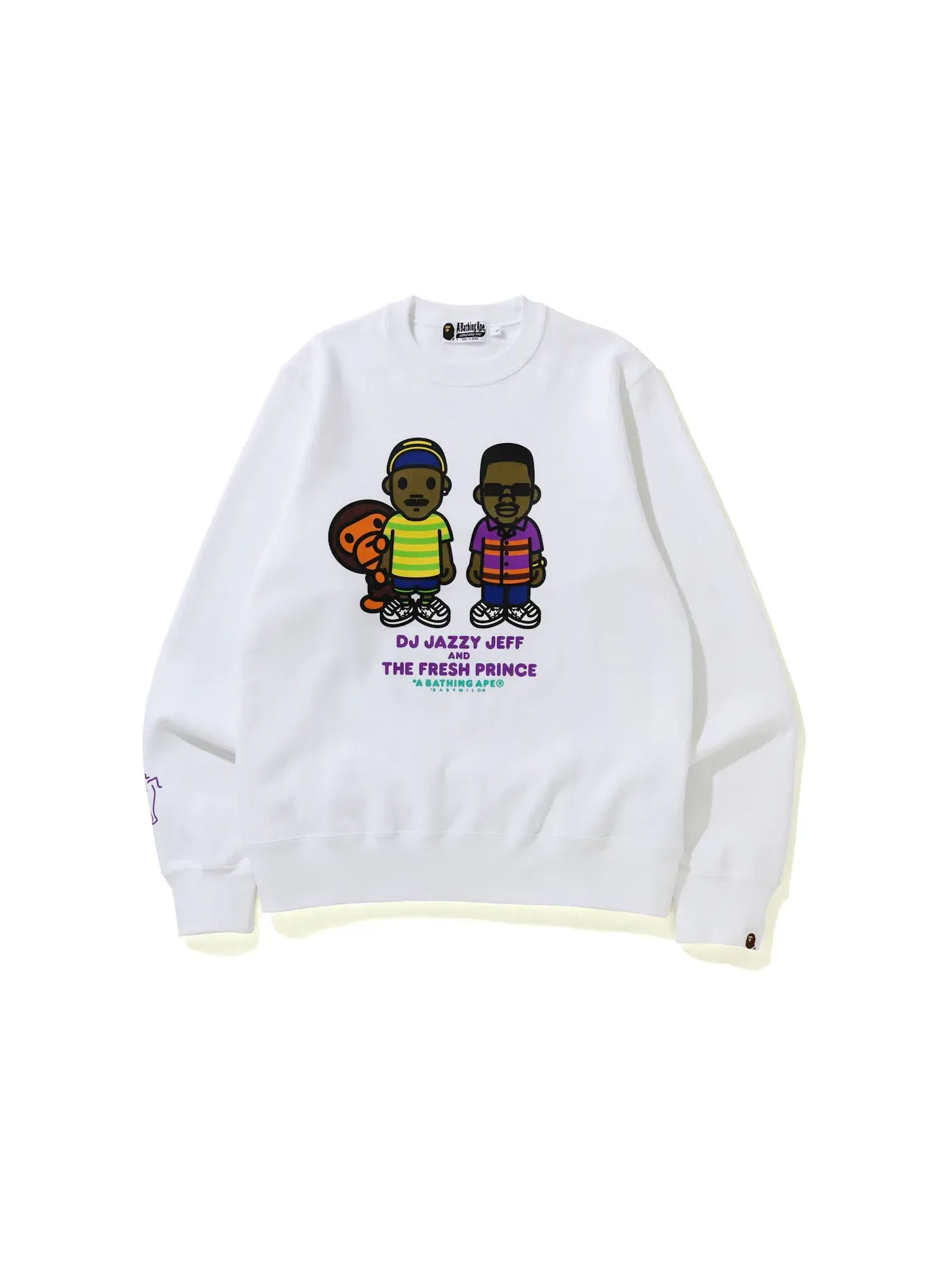 Мужской свитшот с принтом BAPE x The Fresh Prince & DJ Jazzy Jeff Baby Milo Crewneck — изображение 1 из 2, белый