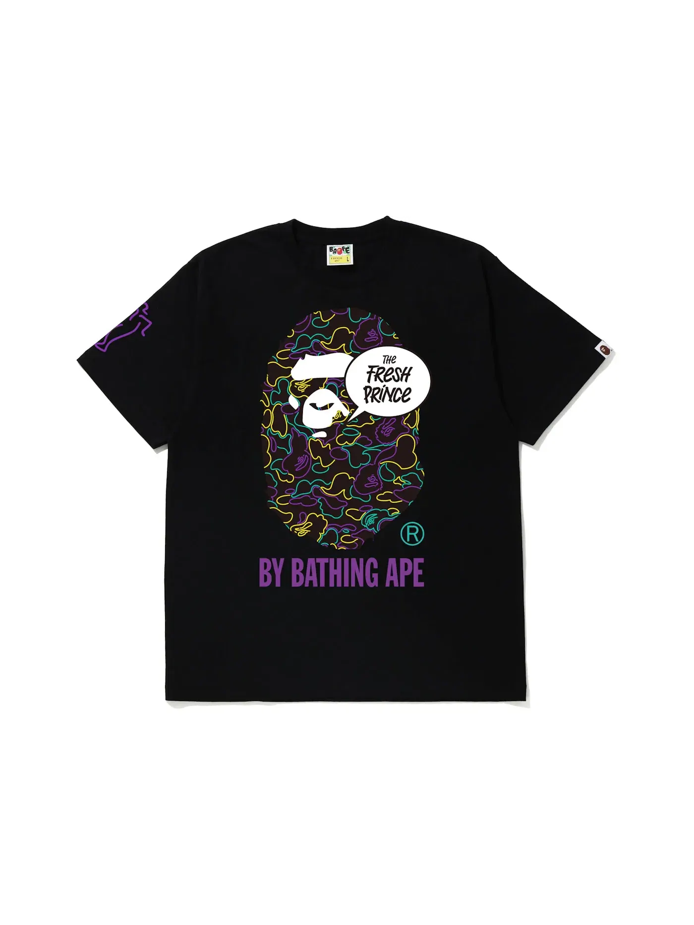 Мужская футболка с принтом BAPE x The Fresh Prince Tee BAPE — изображение 1 из 2, черный