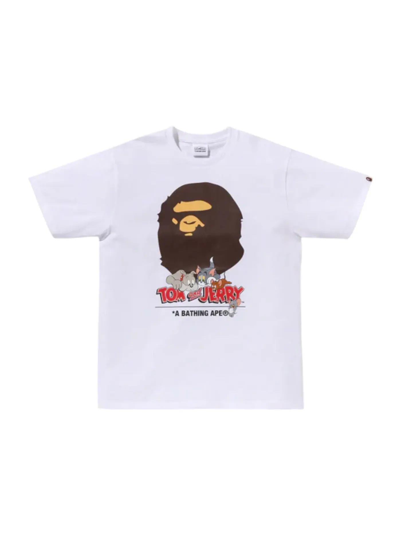 Мужская футболка с принтом BAPE x Tom And Jerry 85th Ape Head II Tee BAPE — изображение 1 из 1, белый