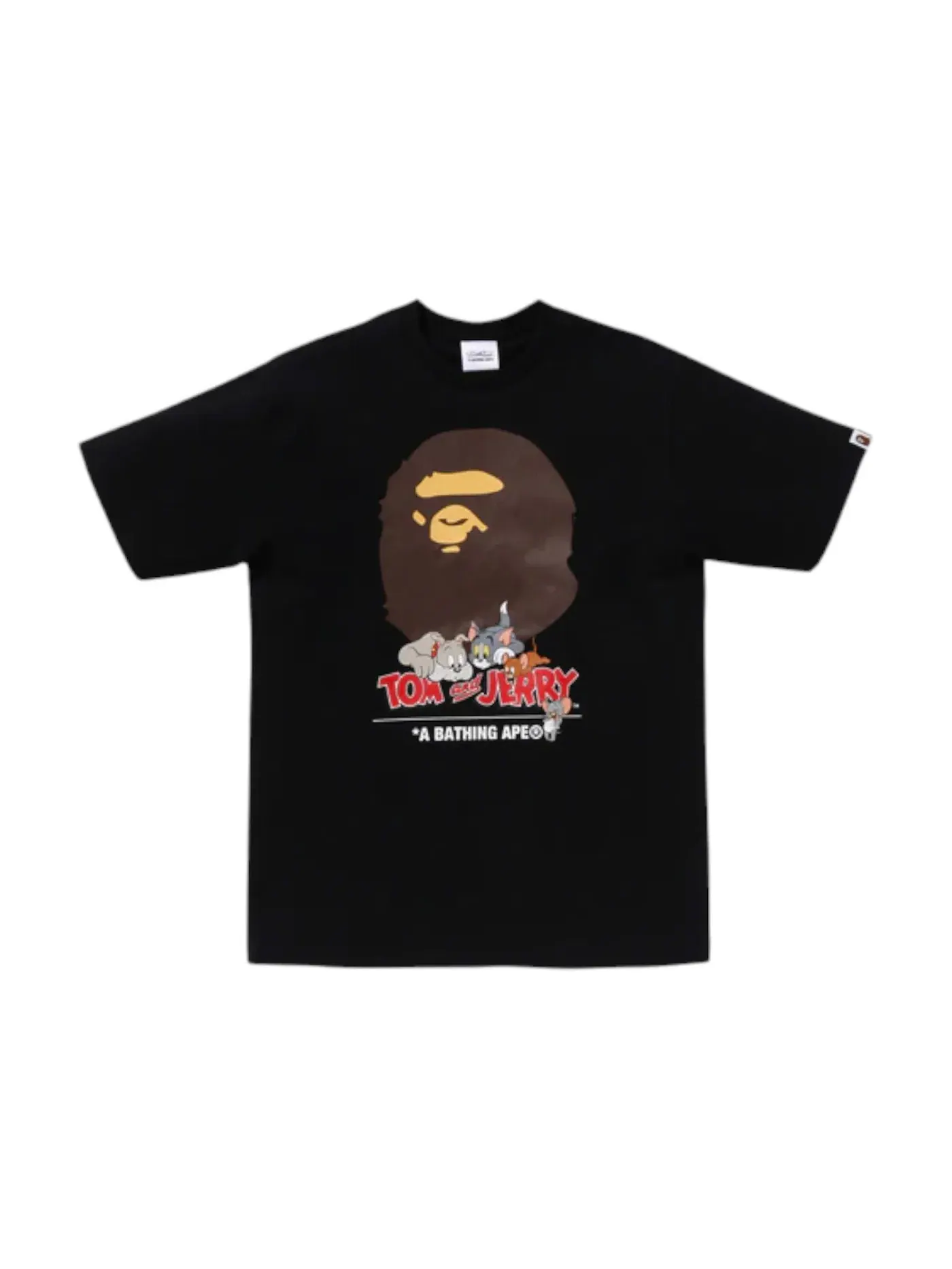 Мужская футболка с принтом BAPE x Tom And Jerry 85th Ape Head II Tee BAPE — изображение 1 из 1, черный