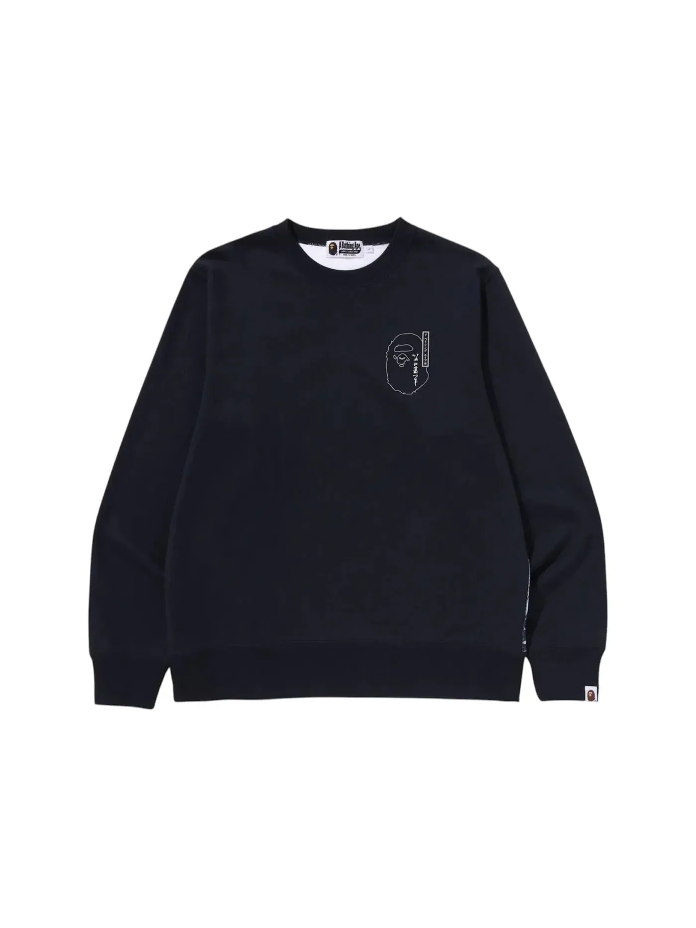 Мужской свитшот с принтом BAPE x Ukiyo-E I Crewneck BAPE — изображение 1 из 1, темно-синий