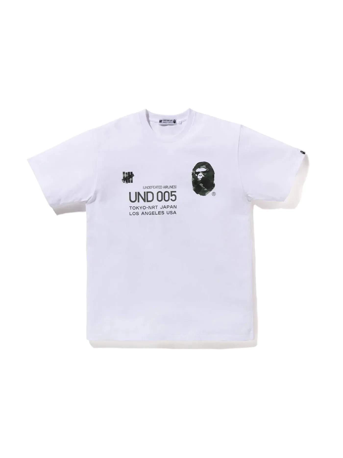 Мужская футболка с принтом BAPE x Undefeated 005 Tee (FW22) BAPE — изображение 1 из 2, белый зеленый