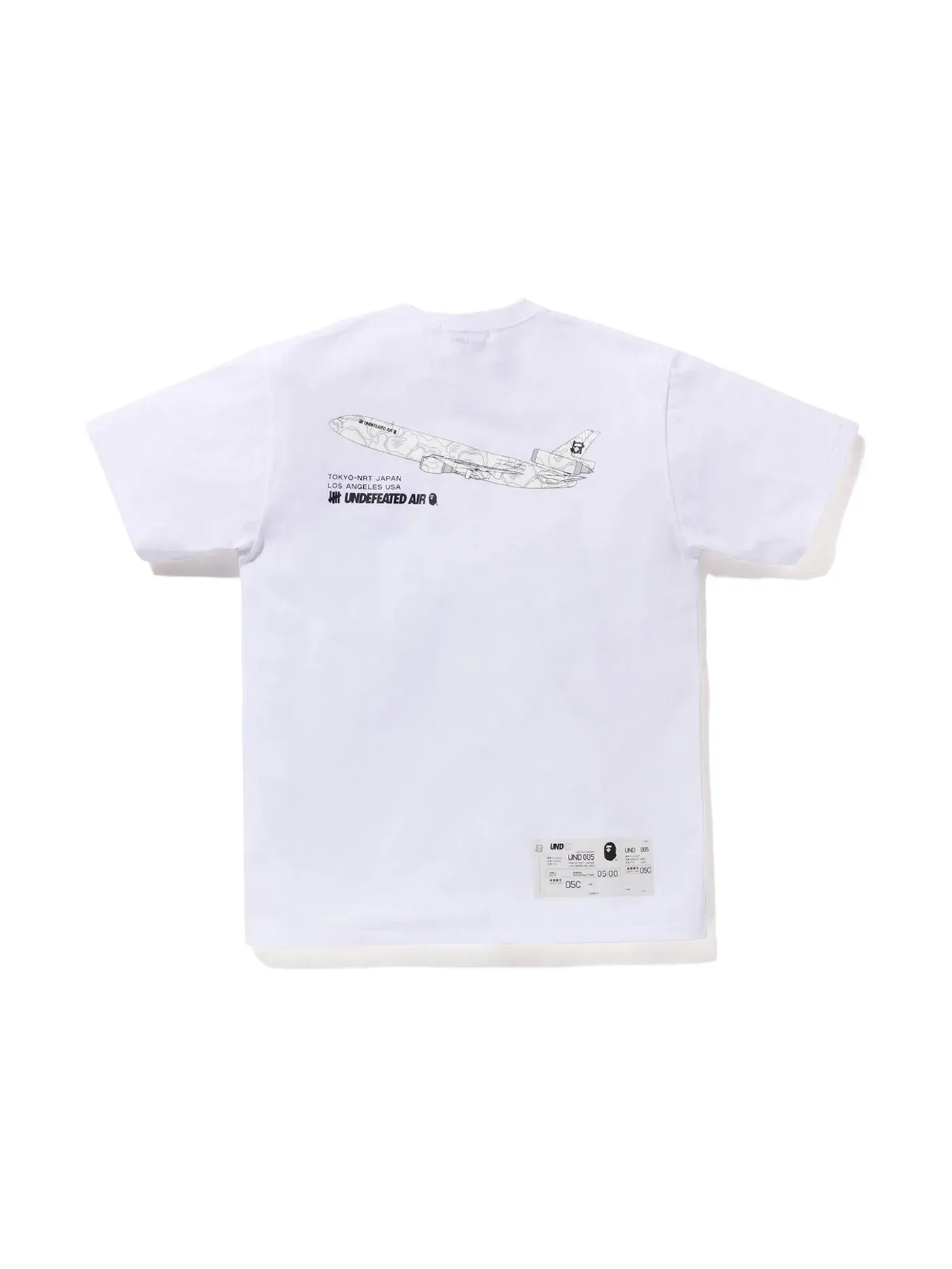 Мужская футболка с принтом BAPE x Undefeated 005 Tee (FW22) BAPE — изображение 2 из 2, белый зеленый