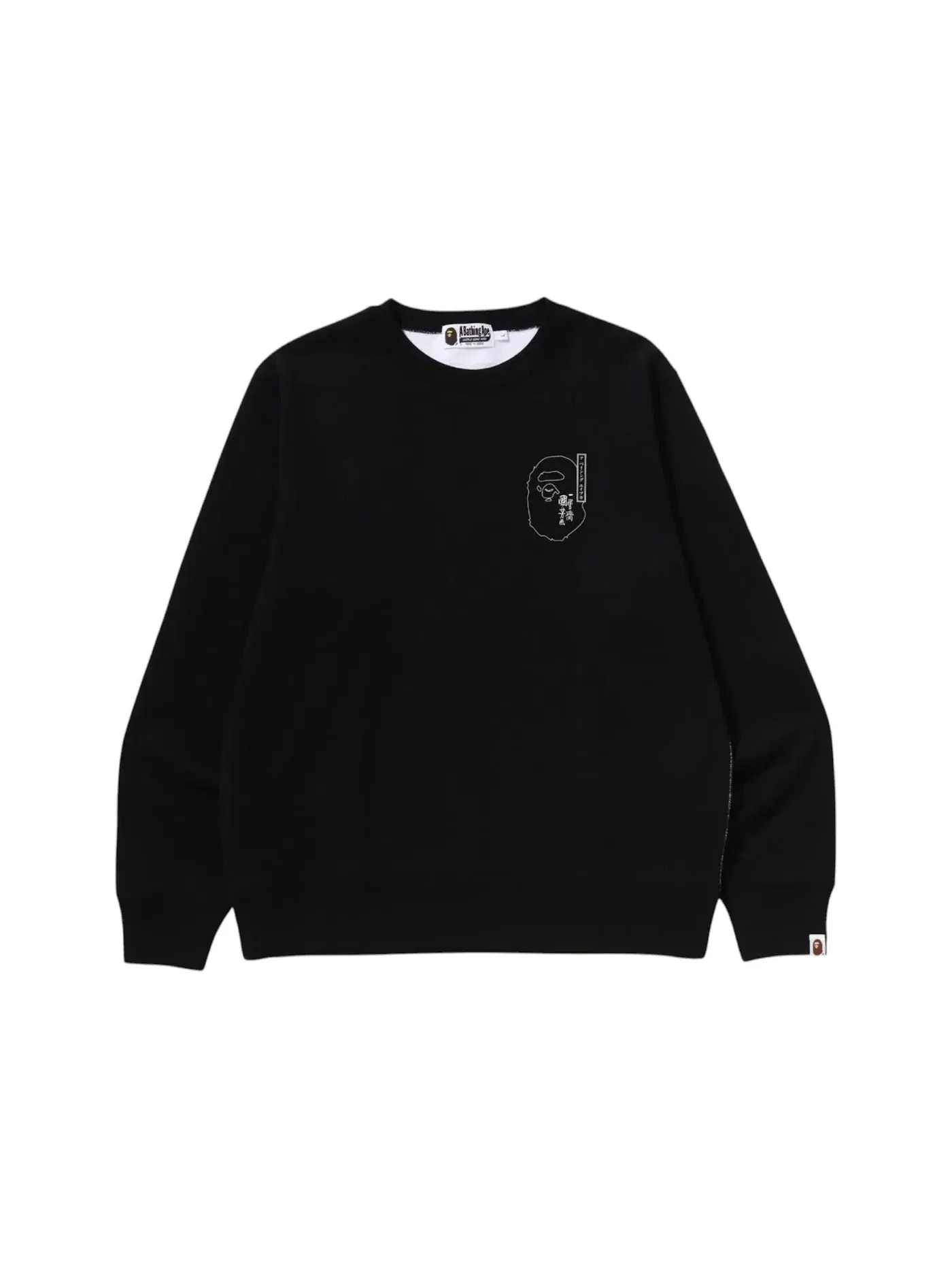 Мужской свитшот с принтом BAPE x Ukiyo-E II Crewneck BAPE — изображение 1 из 1, черный