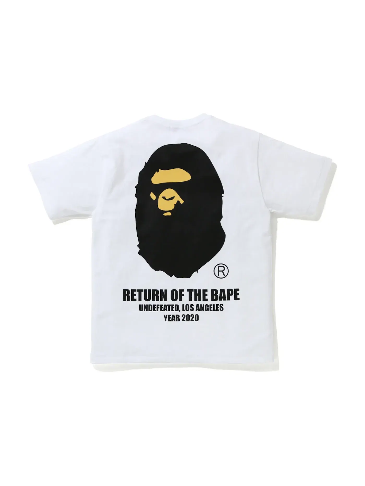 Мужская футболка с принтом BAPE x Undefeated Ape Head Tee BAPE — изображение 2 из 2, белый