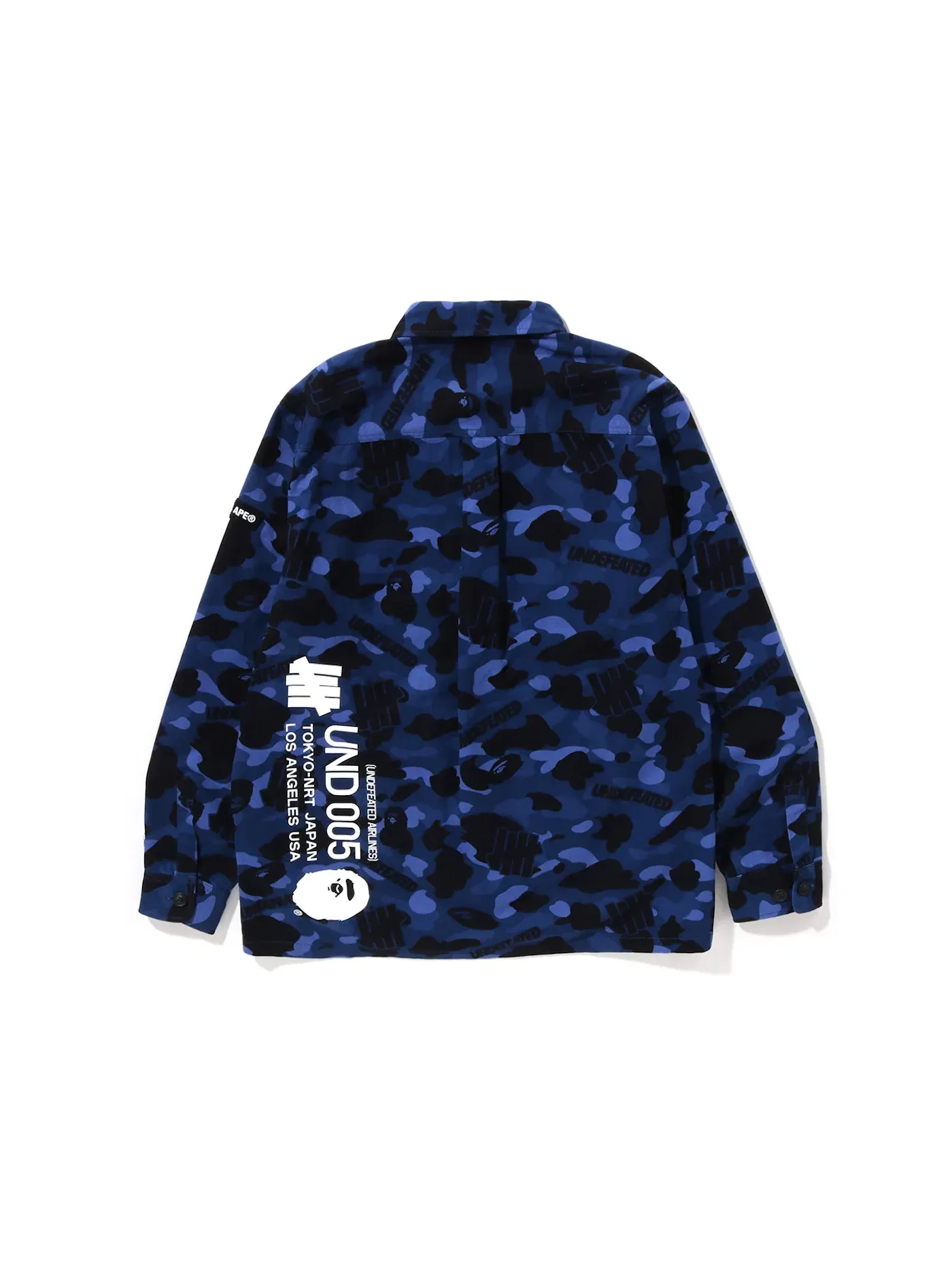 Мужская куртка-фланель BAPE x Undefeated Color Camo Flannel Jacket — изображение 2 из 2, темно-синий