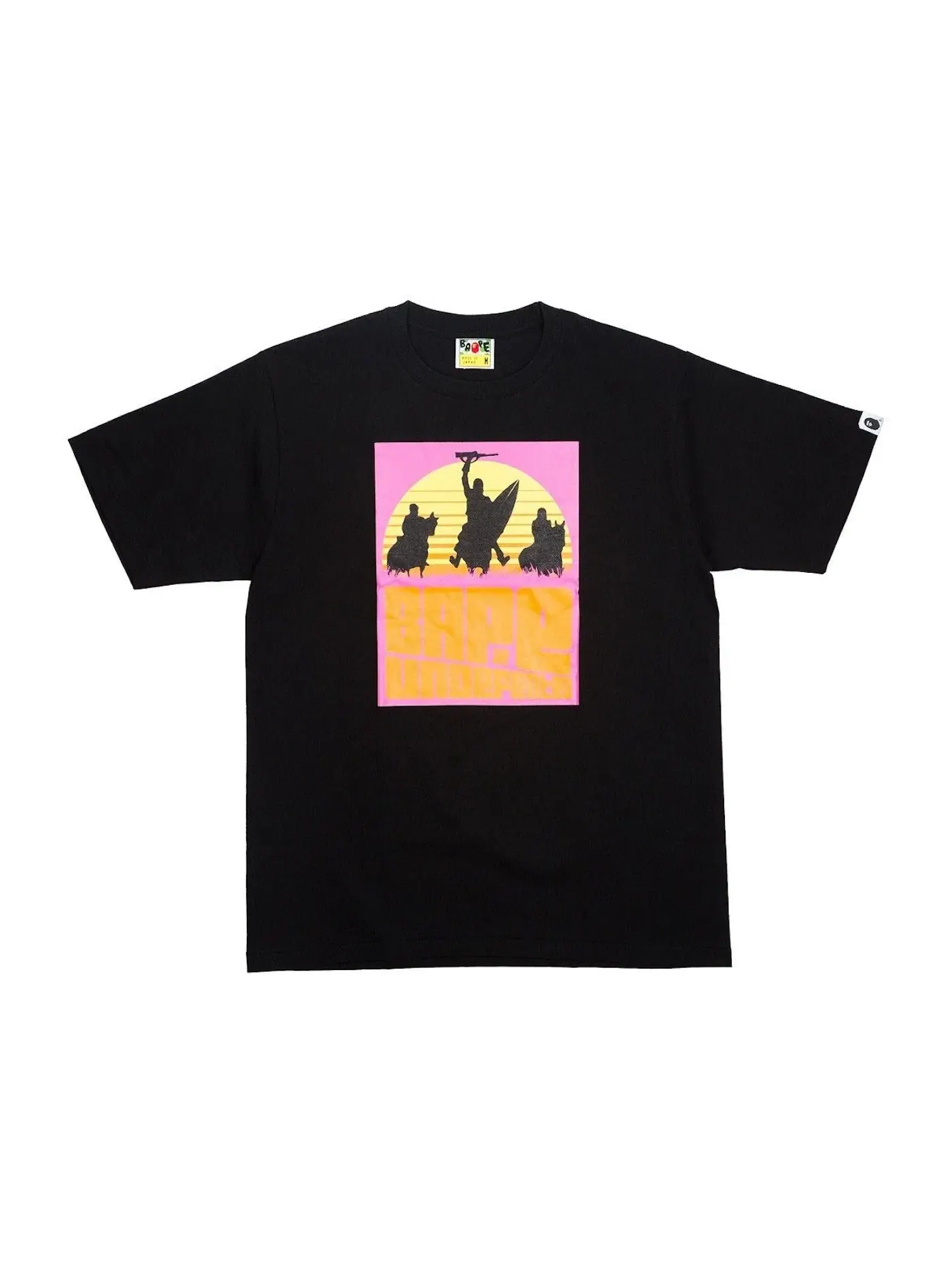 Мужская футболка с принтом BAPE x Undefeated Rising Sun Tee BAPE — изображение 1 из 1, черный
