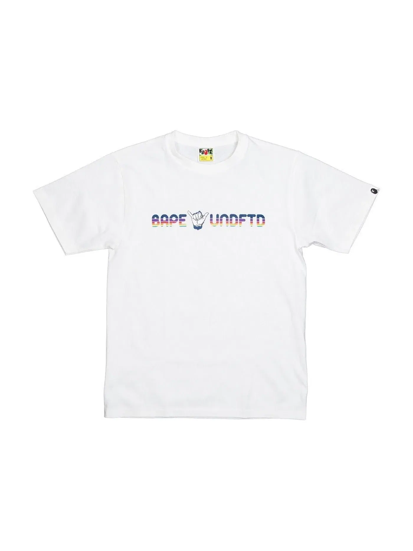 Мужская футболка с принтом BAPE x Undefeated Shaka Tee BAPE — изображение 1 из 1, белый/синий