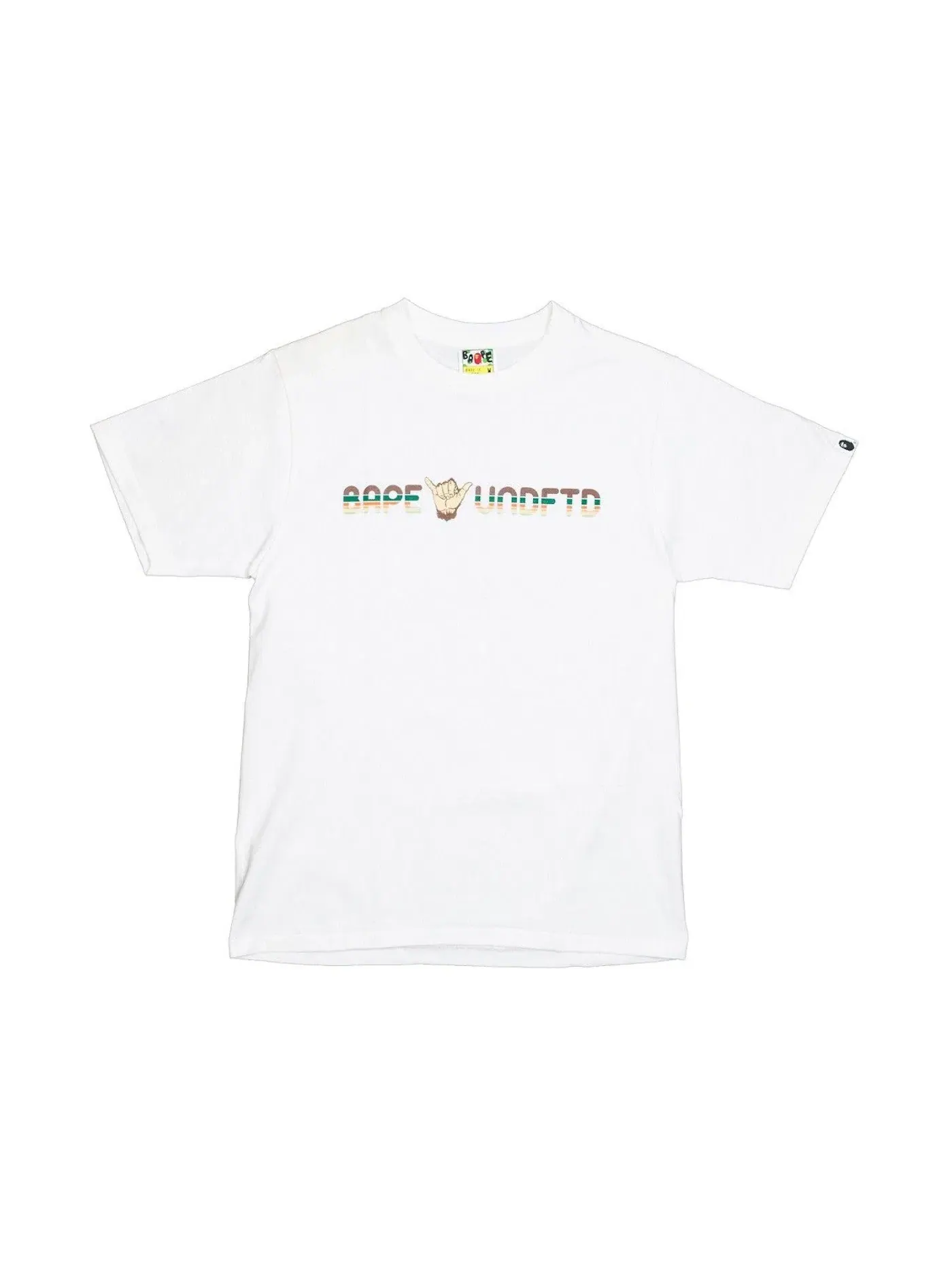 Мужская футболка с принтом BAPE x Undefeated Shaka Tee BAPE — изображение 1 из 1, белый/зеленый