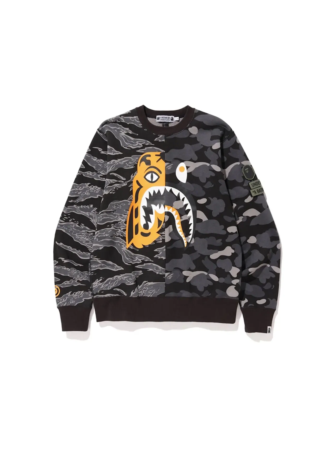 Мужское худи BAPE x Undefeated Tiger Shark Half Crewneck BAPE — изображение 1 из 2, черный