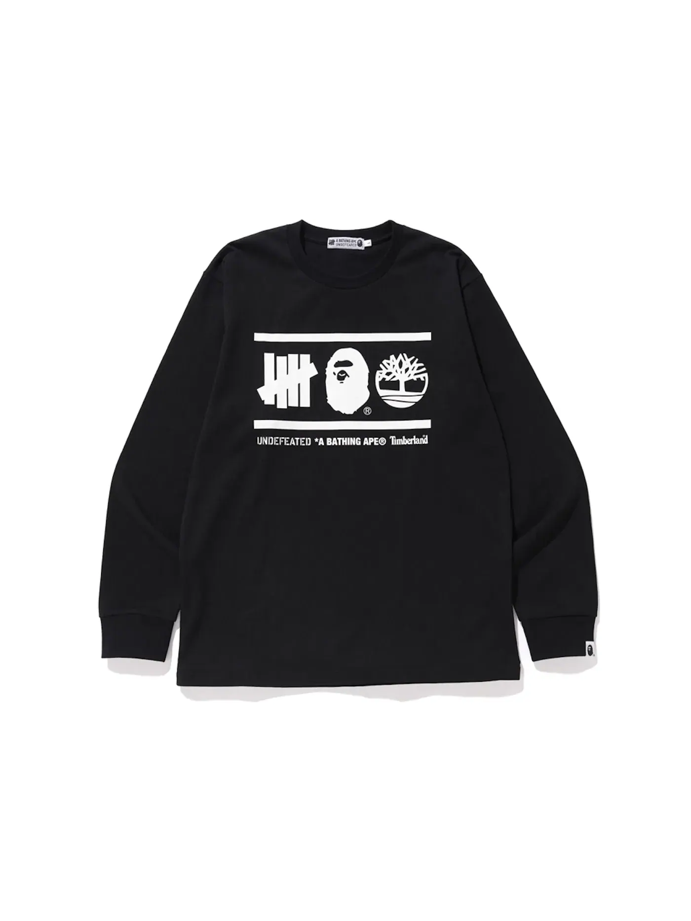 Мужская футболка с длинным рукавом BAPE x Undefeated x Timberland Tee BAPE — изображение 1 из 1, черный
